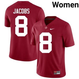Crimson High School Women's Bama #8 College Football Josh Jacobs Jerseys 350436-550