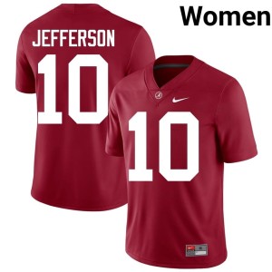 Crimson College Football Justin Jefferson #10 2026 Bama Womens Jersey 314800-561