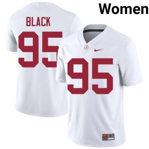 White Women Crimson Tide Leslie Black College Football Official #95 Jerseys 513431-584