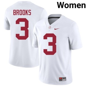 White Alabama Lotzeir Brooks Women's College Football #3 Player Jerseys 473509-651