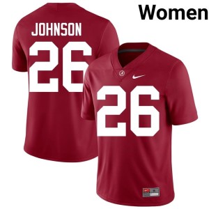 Crimson Official Mhari Johnson The Tide #26 Womens College Football Jerseys 107990-736