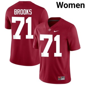 Crimson College Football Bama #71 Nick Brooks Womens High School Jersey 244703-658