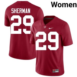 Crimson Nick Sherman #29 College Football Roll Tide Stitched Women Jersey 895124-194