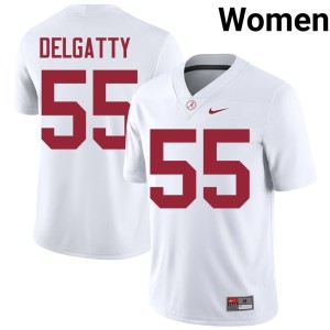 White Roll Tide Racin Delgatty Women's Limited #55 College Football Jersey 117501-276