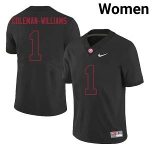 Black #1 College Football Bama Ryan Coleman-Williams Women 2026-27 Jersey 453253-926