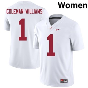 White Crimson Tide Ryan Coleman-Williams College Football Women's Official #1 Jerseys 247957-507