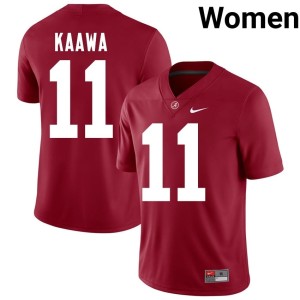 Crimson 2026 College Football Women's Bama #11 Tayden-Evan Kaawa Jersey 965569-965