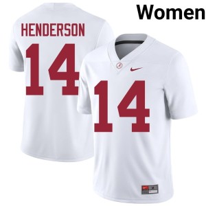 White #14 Tyler Henderson Women's The Tide Stitched College Football Jersey 924174-267