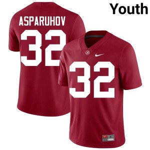 Crimson Alex Asparuhov NCAA #32 College Football Youth The Tide Jersey 249553-897