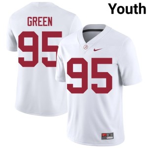 White Bama Stitched College Football Anderson Green Youth #95 Jersey 190827-246