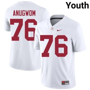 White Arkel Anugwom University Youth Go Bama #76 College Football Jersey 964949-869