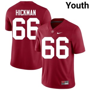 Crimson Roll Tide Baker Hickman #66 Youth College Football Embroidery Jersey 937061-238