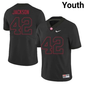 Black Alabama Crimson Tide #42 Youth Ben Jackson Official College Football Jersey 351373-568