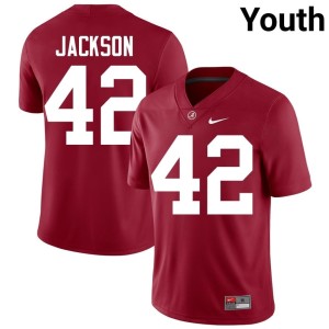 Crimson University Go Bama Youth #42 Ben Jackson College Football Jersey 572310-604
