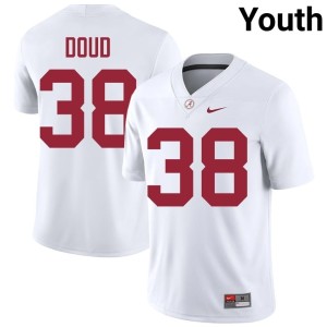 White Bama College Football #38 Youth Blake Doud 2026 Jersey 497366-794