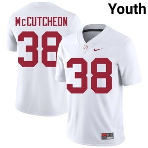White #38 Replica University of Alabama Brody McCutcheon College Football Youth Jerseys 217211-197