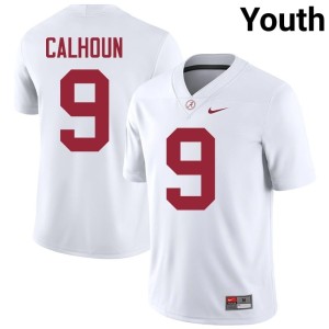 White Crimson Tide Youth Cam Calhoun Official #9 College Football Jersey 953370-109