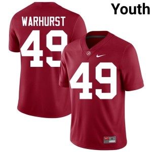 Crimson #49 2026-27 Youth UA Crimson Tide Conner Warhurst College Football Jersey 735145-466