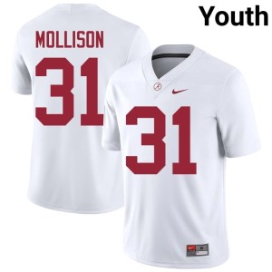 White Youth Bama Replica #31 College Football Cooper Mollison Jersey 341296-258
