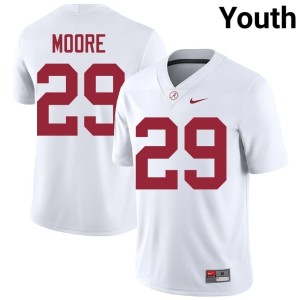 White Youth Bama NCAA #29 College Football Fredrick Moore Jersey 507277-547
