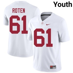 White Go Bama #61 Youth College Football Game Graham Roten Jerseys 400862-639