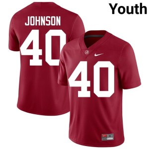 Crimson Game UA Crimson Tide #40 College Football Grant Johnson Youth Jerseys 429603-951