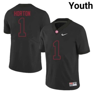 Black Youth College Football #1 UA Crimson Tide Game Isaiah Horton Jerseys 899248-258