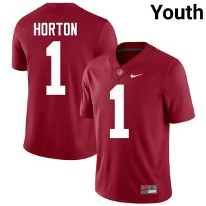 Crimson #1 University College Football Isaiah Horton Bama Youth Jerseys 105880-189