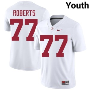 White #77 Alabama University Jaeden Roberts Youth College Football Jersey 106677-775