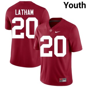 Crimson Limited University of Alabama College Football Jah-Marien Latham Youth #20 Jerseys 578649-155