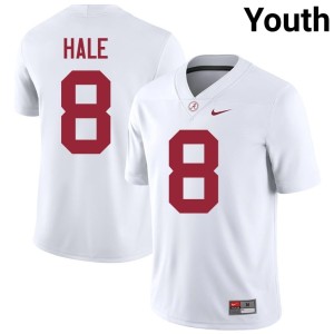 White Go Bama #8 College Football Jalen Hale Alumni Youth Jerseys 296834-856