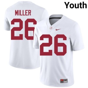 White Youth NCAA College Football Roll Tide #26 Jam Miller Jerseys 950229-593