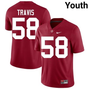 Crimson Jamison Travis Bama Youth #58 Official College Football Jerseys 610102-788