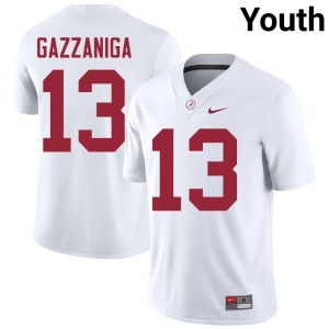 White College Football #13 Player John Gazzaniga Youth UA Crimson Tide Jerseys 222735-360