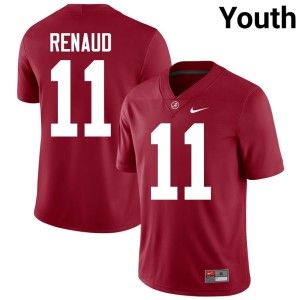 Crimson #11 High School University of Alabama Jordan Renaud Youth College Football Jerseys 946919-793
