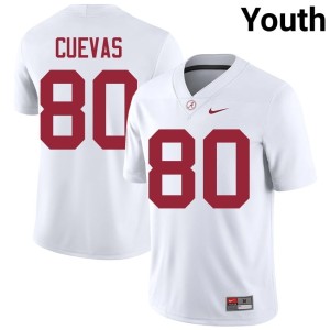 White The Tide Josh Cuevas College Football Youth #80 Stitched Jerseys 476183-456