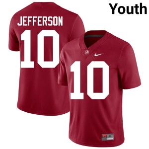 Crimson Youth College Football Justin Jefferson Roll Tide Stitched #10 Jersey 846600-784