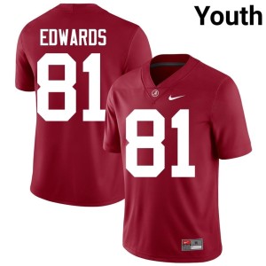 Crimson Kaleb Edwards College Football Youth #81 Player UA Jerseys 500276-545