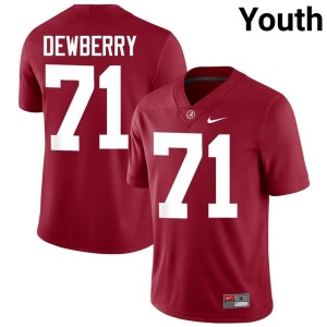 Crimson #71 Youth Crimson Tide College Football Limited Kam Dewberry Jerseys 889729-740