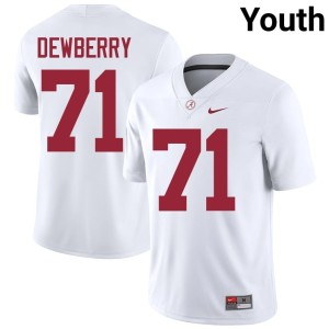 White 2026-27 #71 College Football University of Alabama Youth Kam Dewberry Jerseys 418062-749