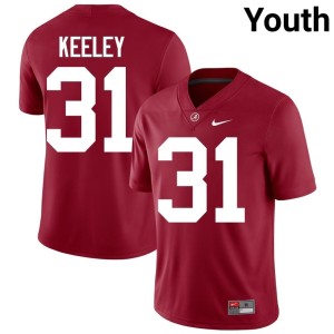 Crimson University Youth Keon Keeley #31 Bama College Football Jersey 493604-370