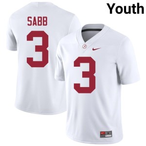 White UA Official #3 Keon Sabb College Football Youth Jerseys 824405-471