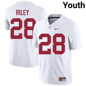 White Kevin Riley College Football High School #28 Youth Roll Tide Jersey 148193-621