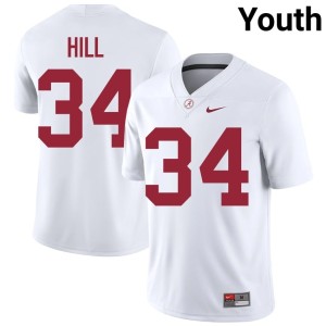 White College Football Replica #34 London Hill Youth Alabama Crimson Tide Jersey 457108-198