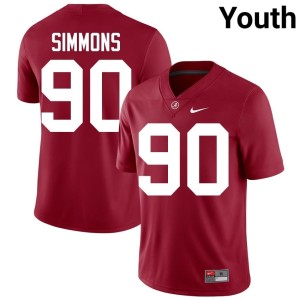Crimson London Simmons The Tide University #90 Youth College Football Jerseys 943989-512