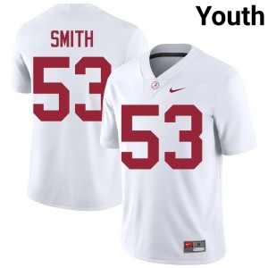 White Mac Smith Youth UA Crimson Tide Embroidery #53 College Football Jersey 515871-804