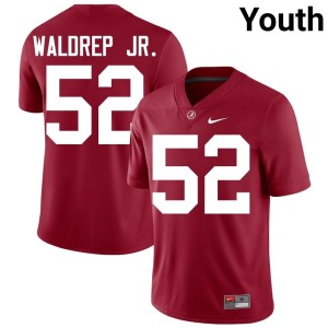 Crimson Youth College Football #52 Limited Bama Mal Waldrep Jr. Jersey 683131-438