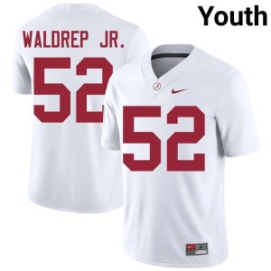 White Alabama Replica College Football Youth Mal Waldrep Jr. #52 Jerseys 825222-664