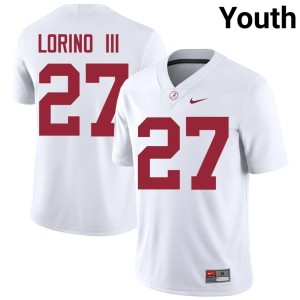 White Youth Michael Lorino III Alabama Crimson Tide College Football #27 Game Jersey 859668-657
