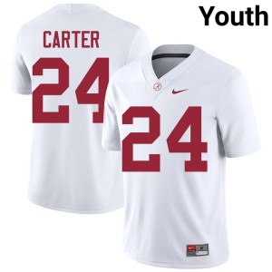 White Player College Football UA Youth #24 Noah Carter Jersey 665223-903
